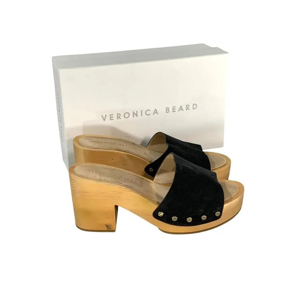 Veronica Beard Women's Black Hannalee Platform Sandals Shoes Size US 9.5